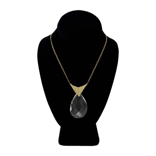 Beadsong Jewelry Chandelier Teardrop Necklace, Gold Large