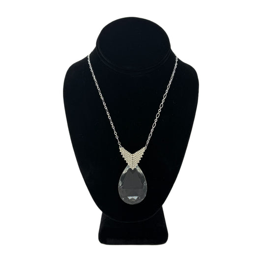 Beadsong Jewelry Chandelier Teardrop Necklace, Silver Large