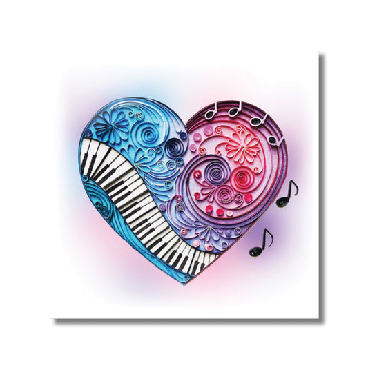 Quilled Card — Heart with Piano Keys