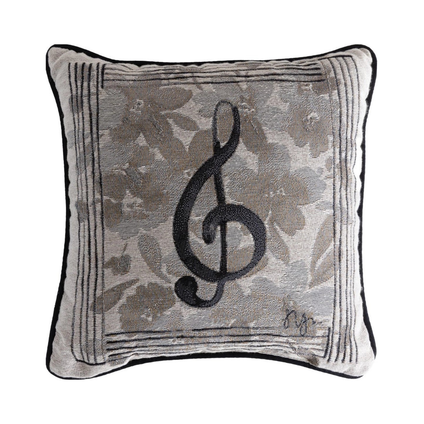 Treble Clef & Flowers Pillow