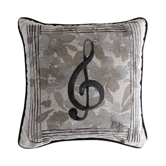 Treble Clef & Flowers Pillow