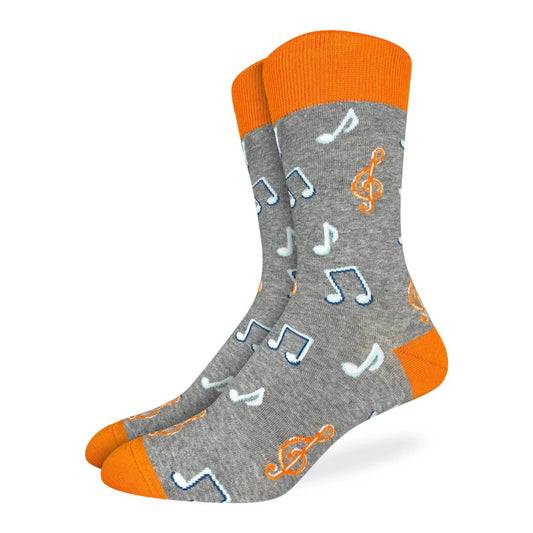 Music Notes Men's Socks, Orange