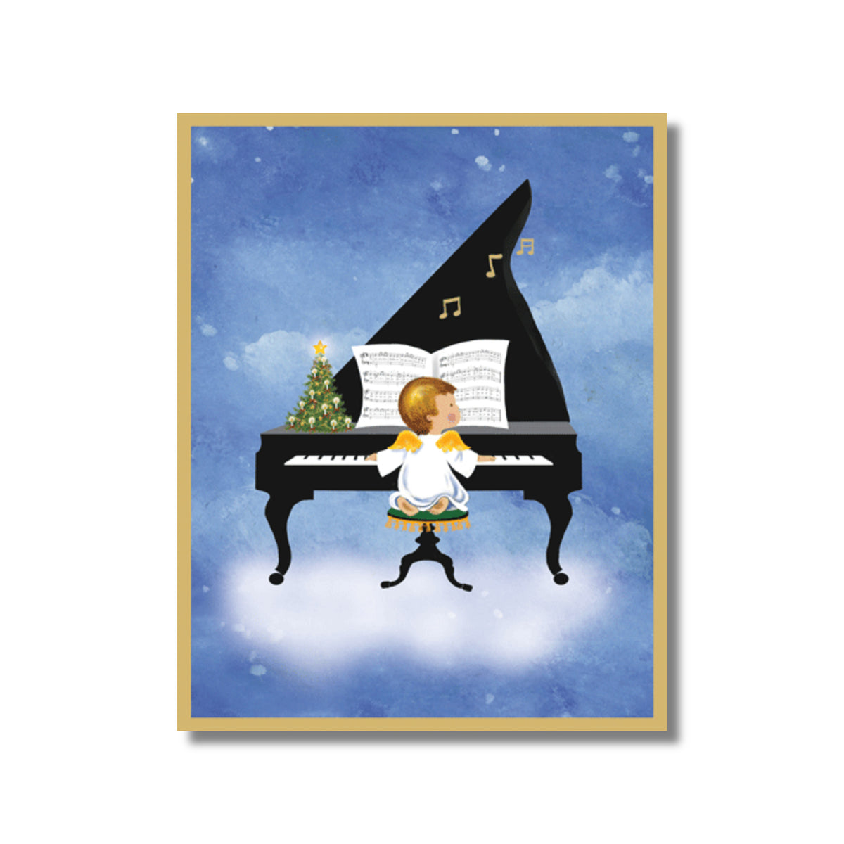 Baby Angel at the Piano Boxed Christmas Cards
