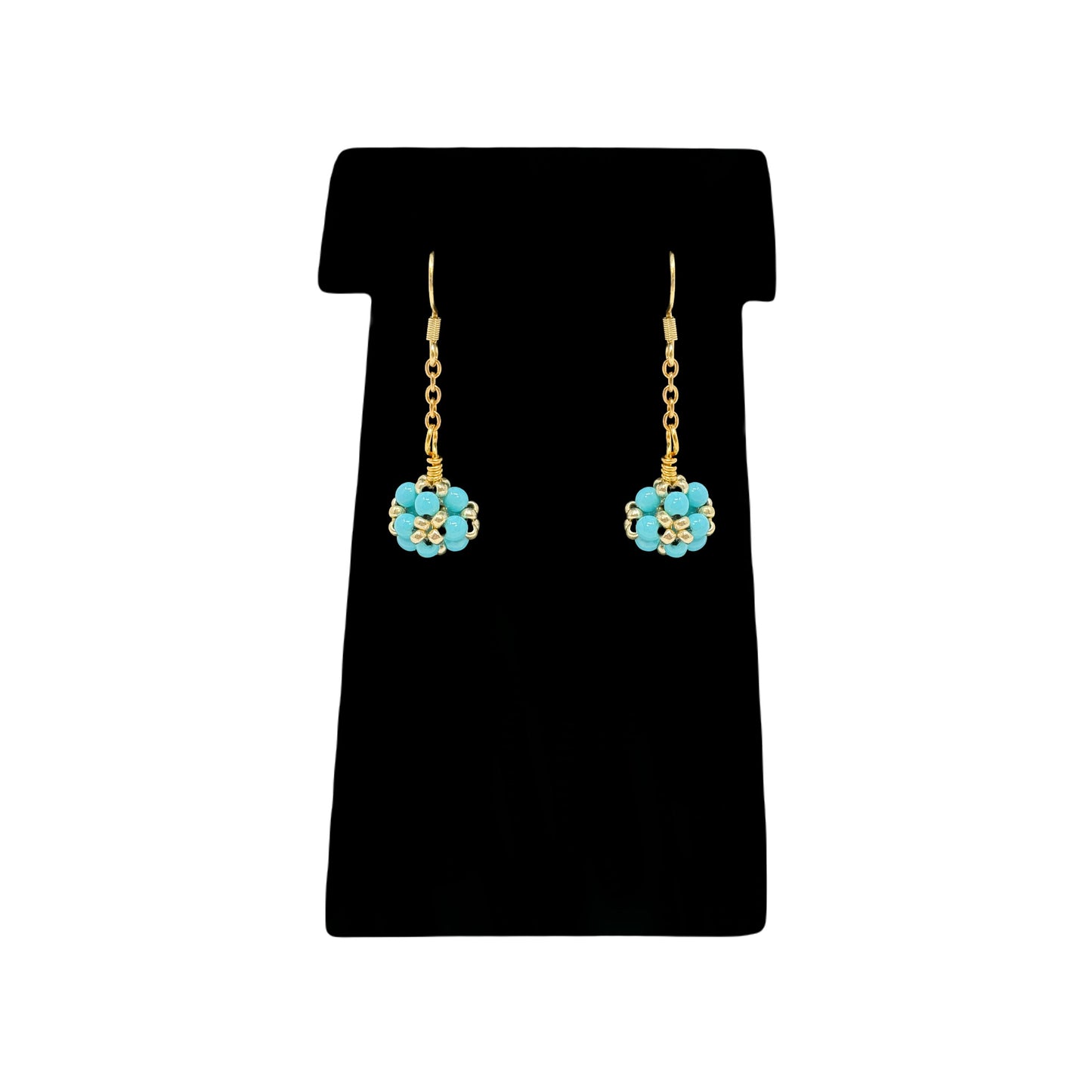 Beadsong Jewelry Turquoise Ball Drop Earrings, Gold