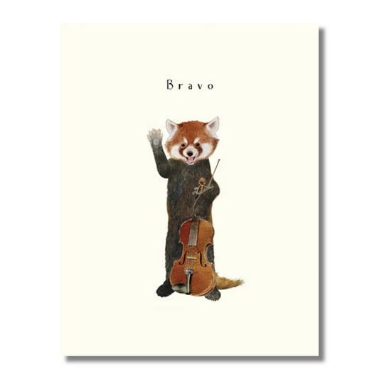 Congratulations Card — Red Panda with a Violin