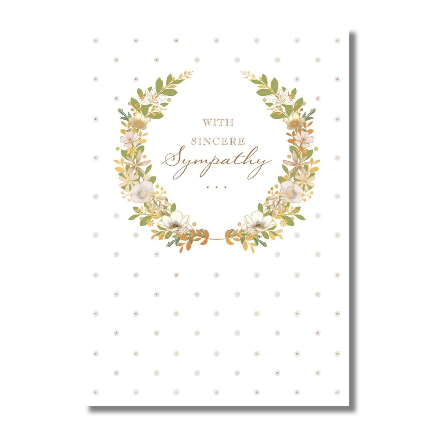 Sympathy Card — Floral Wreath with Dots