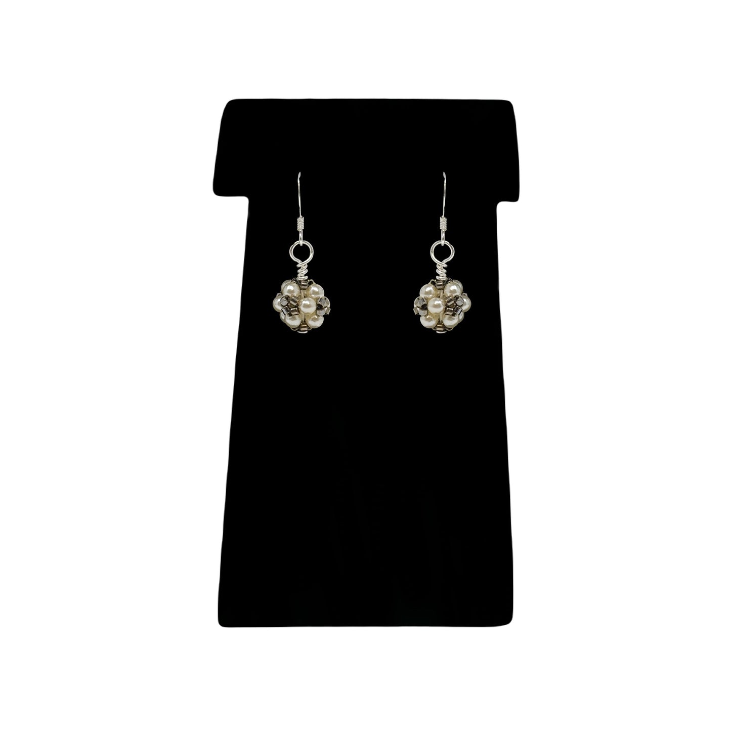 Beadsong Jewelry Pearl Ball Earrings, Silver