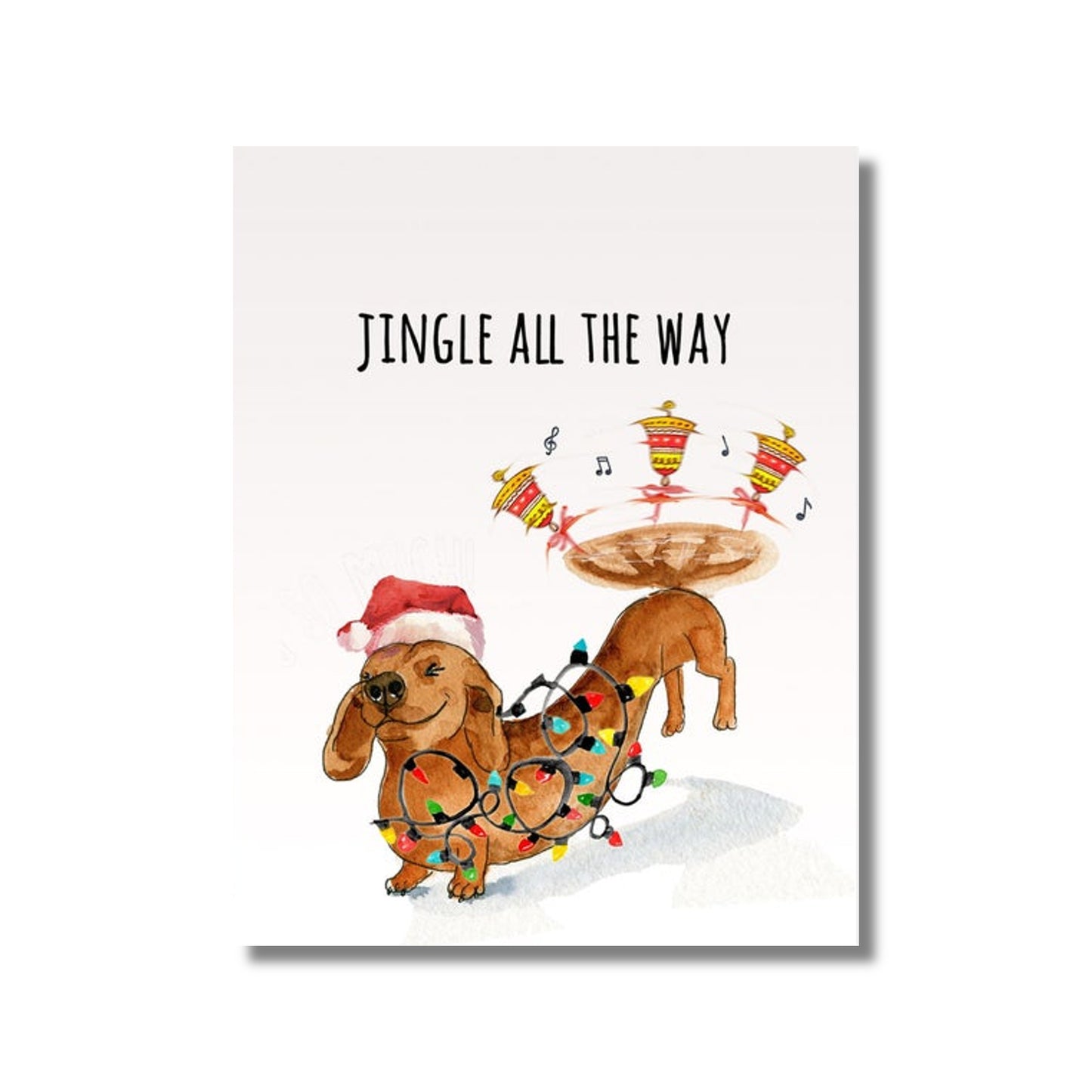 Jingling Dachshund Christmas Cards