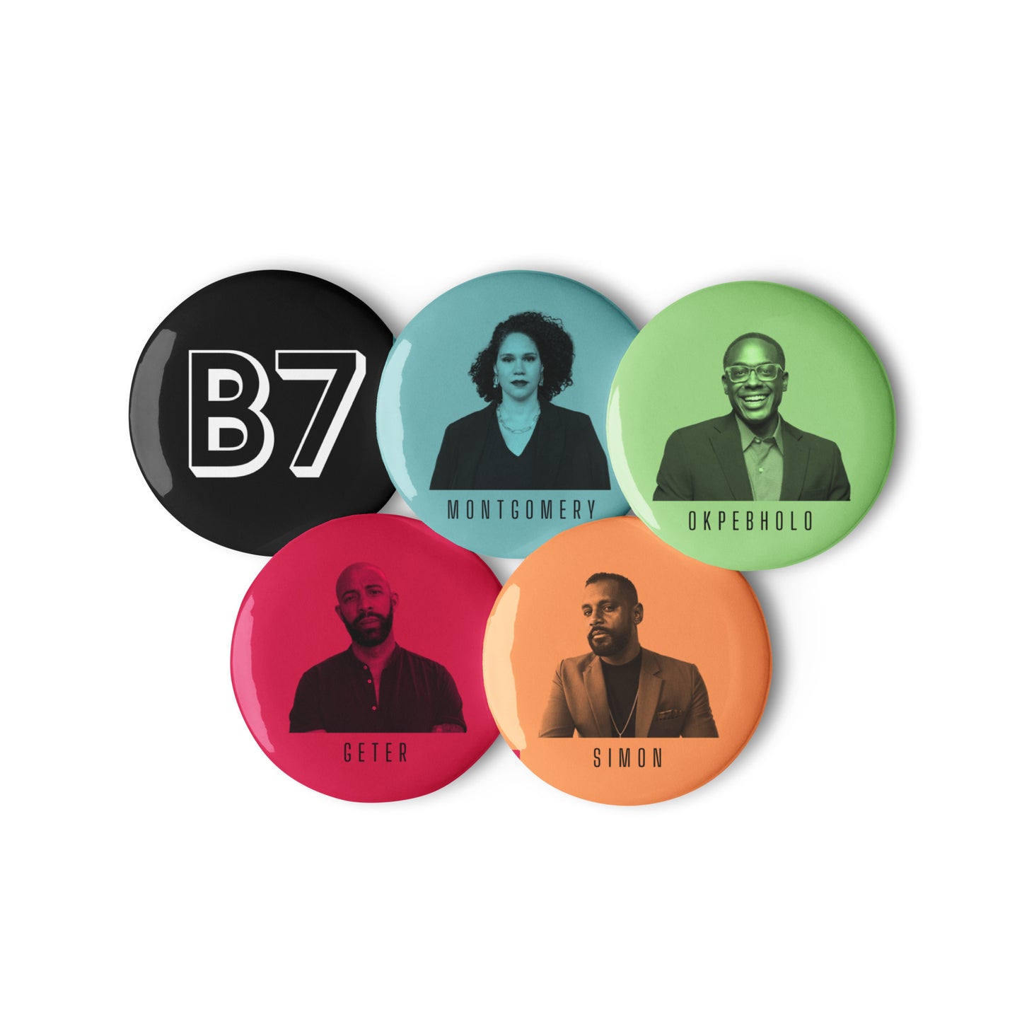 The Blacknificent 7 Button Pins — Set 1