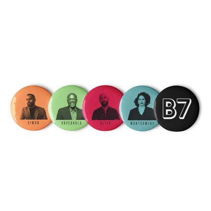 The Blacknificent 7 Button Pins — Set 1