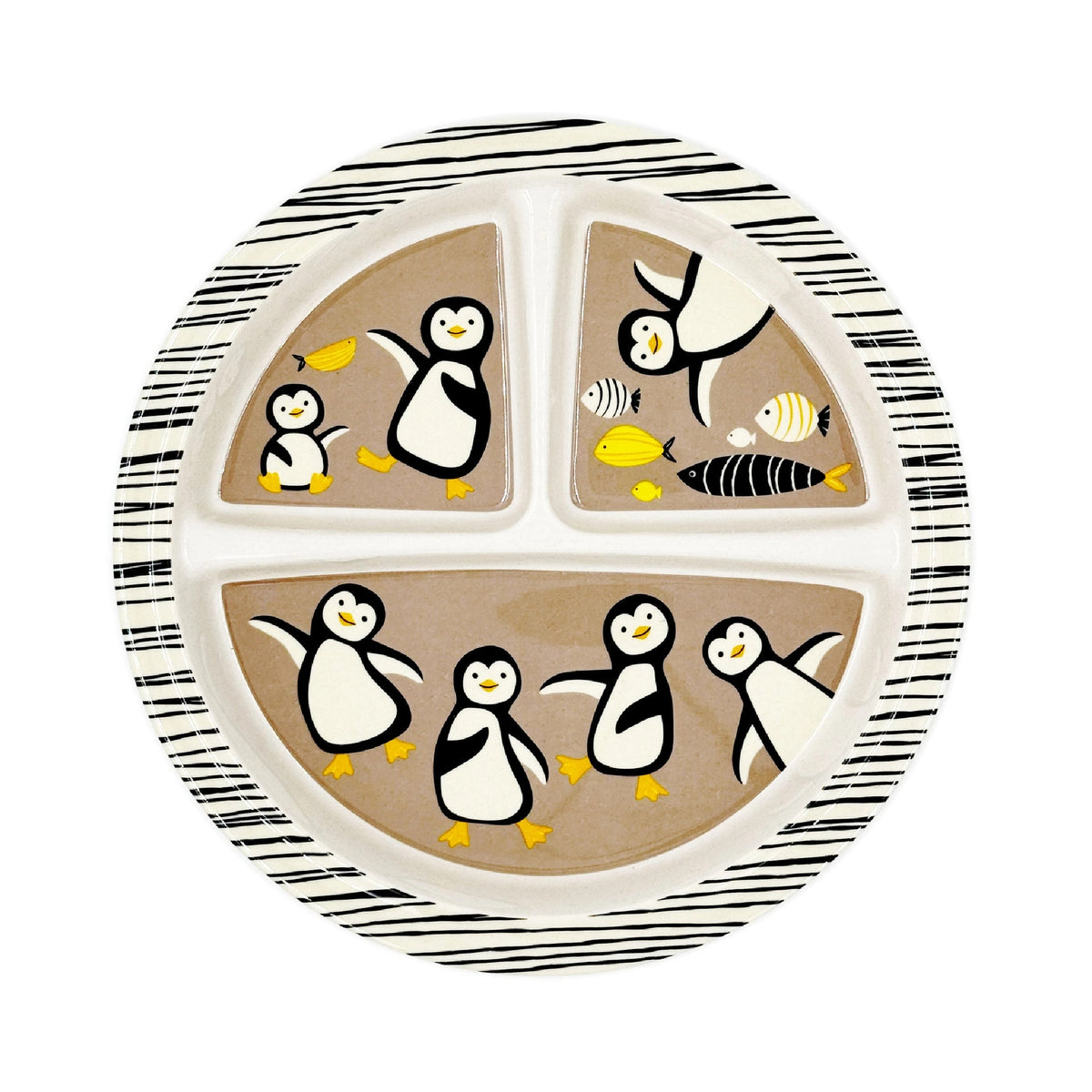 Dancing Penguins Divided Suction Plate
