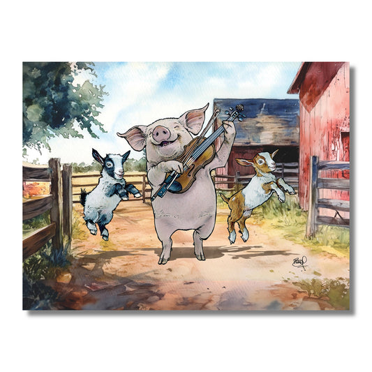 Blank Card — Fiddling Farm Animals