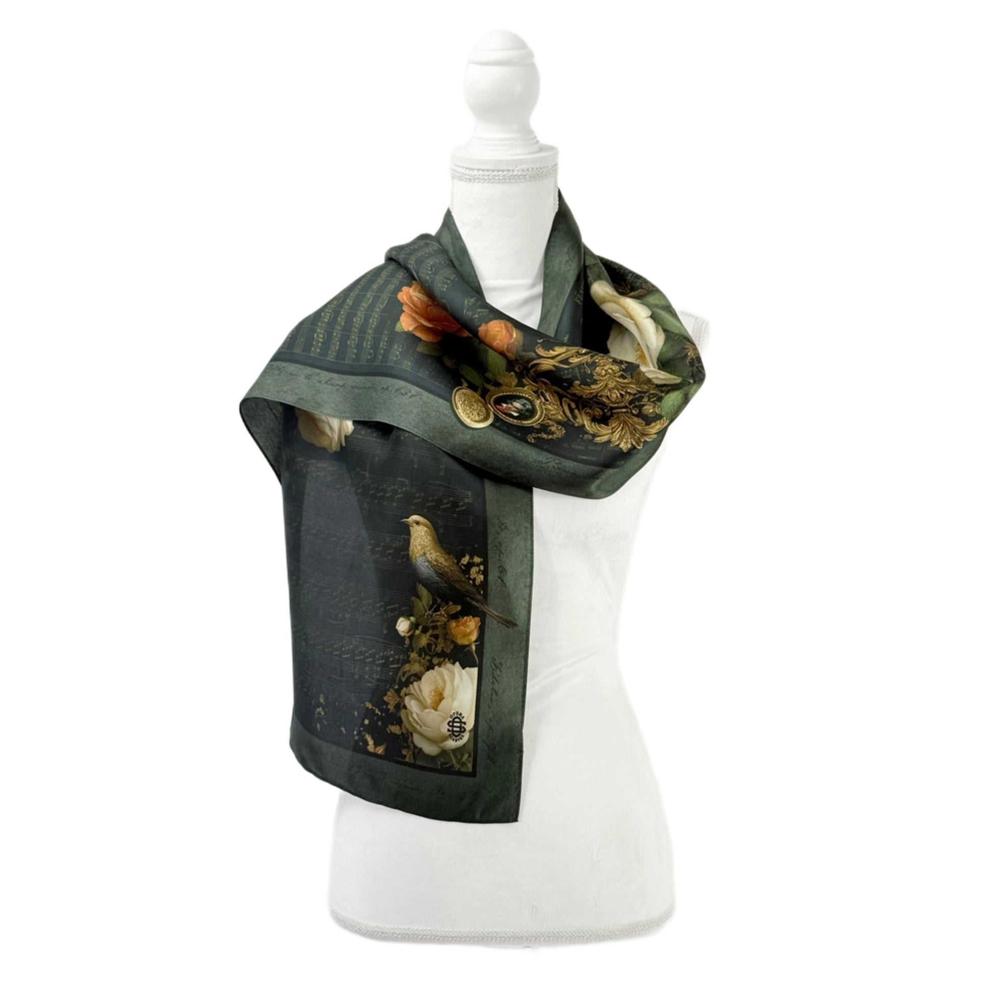Beethoven & Flowers Silk Scarf