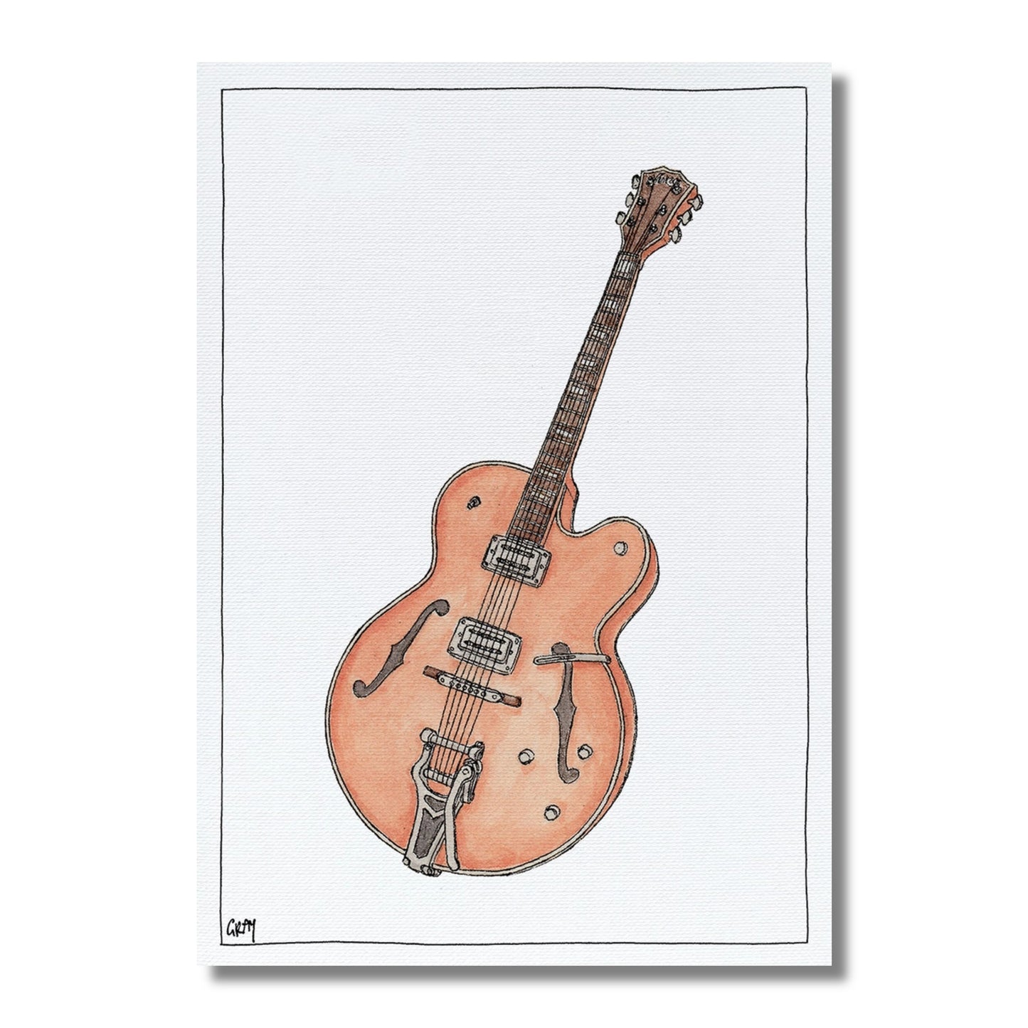 Blank Card — Mandolin Illustration