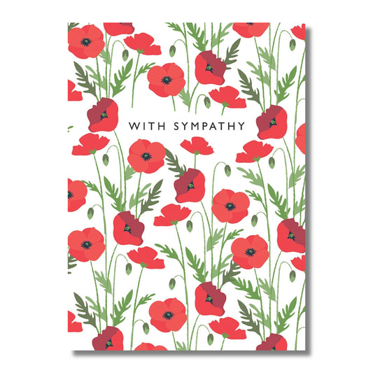 Sympathy Card — Poppies All Over