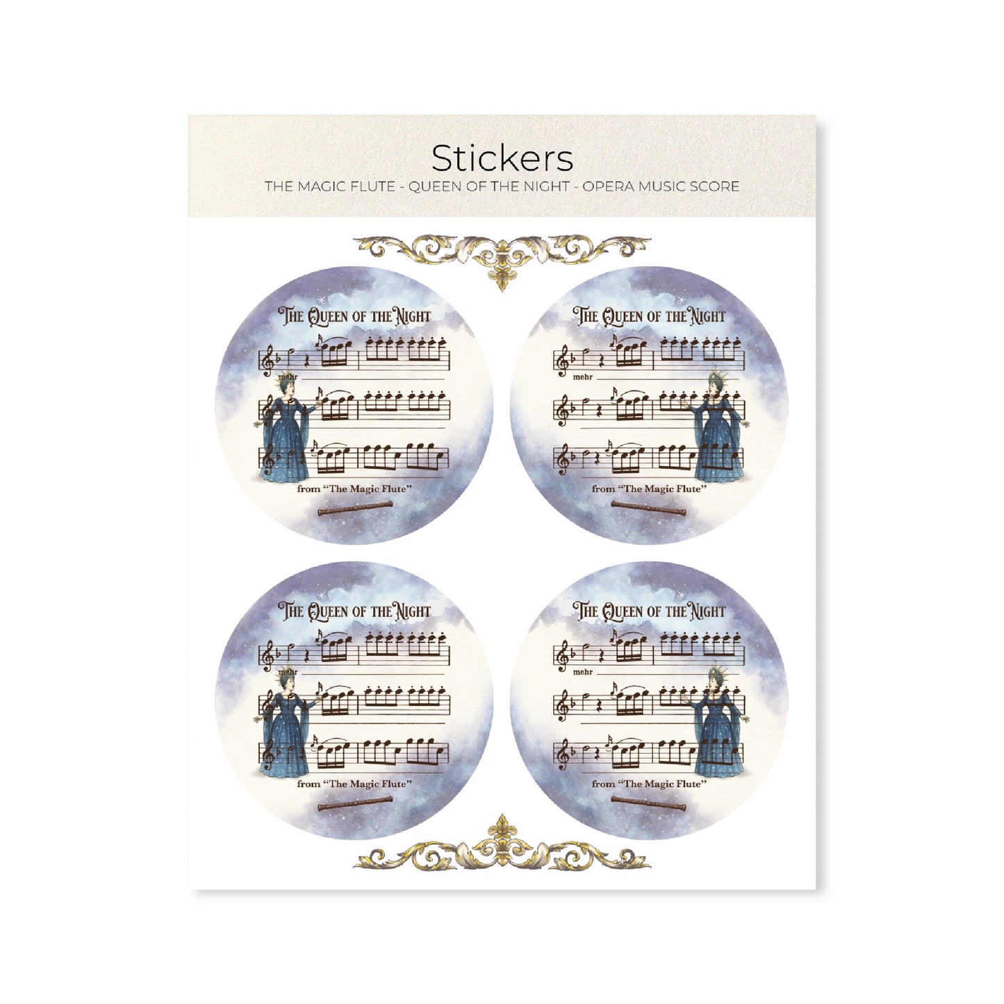 The Magic Flute, Queen of the Night Sticker Set