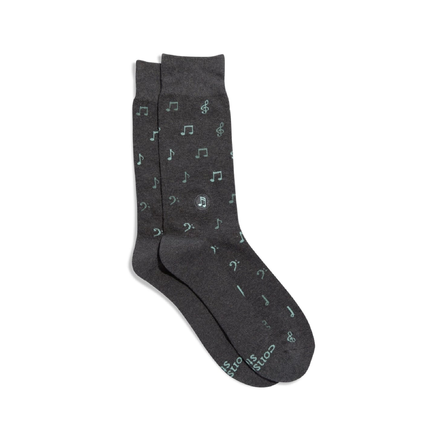 Music Notes Women's Socks, Green