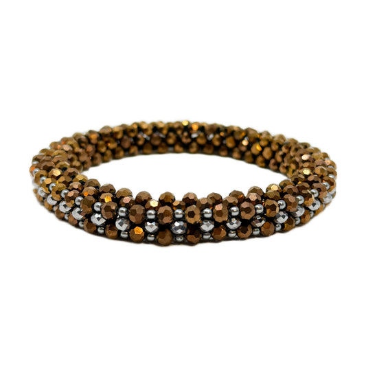 Beadsong Jewelry Bangle Bracelet, Bronze/Silver