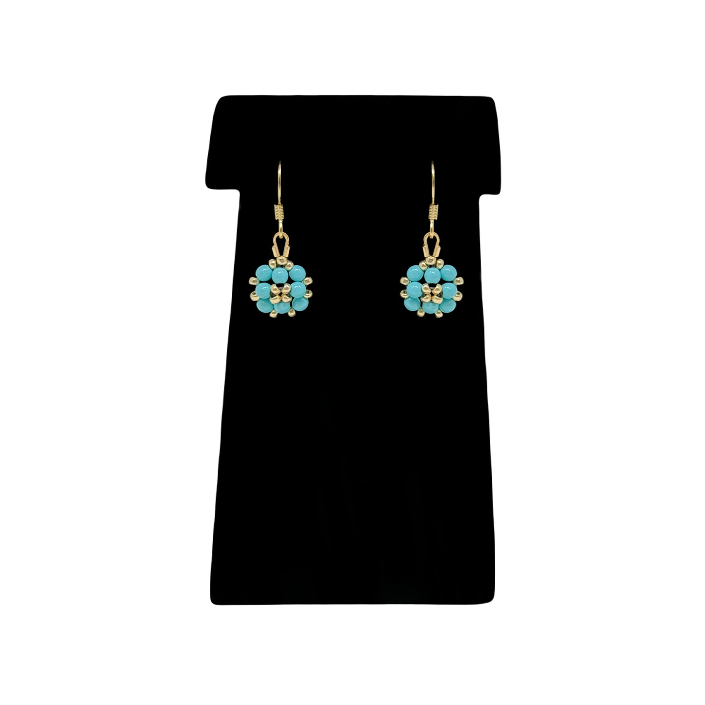 Beadsong Jewelry Turquoise Square Earrings, Gold