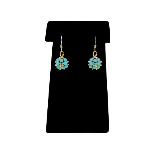 Beadsong Jewelry Turquoise Square Earrings, Gold