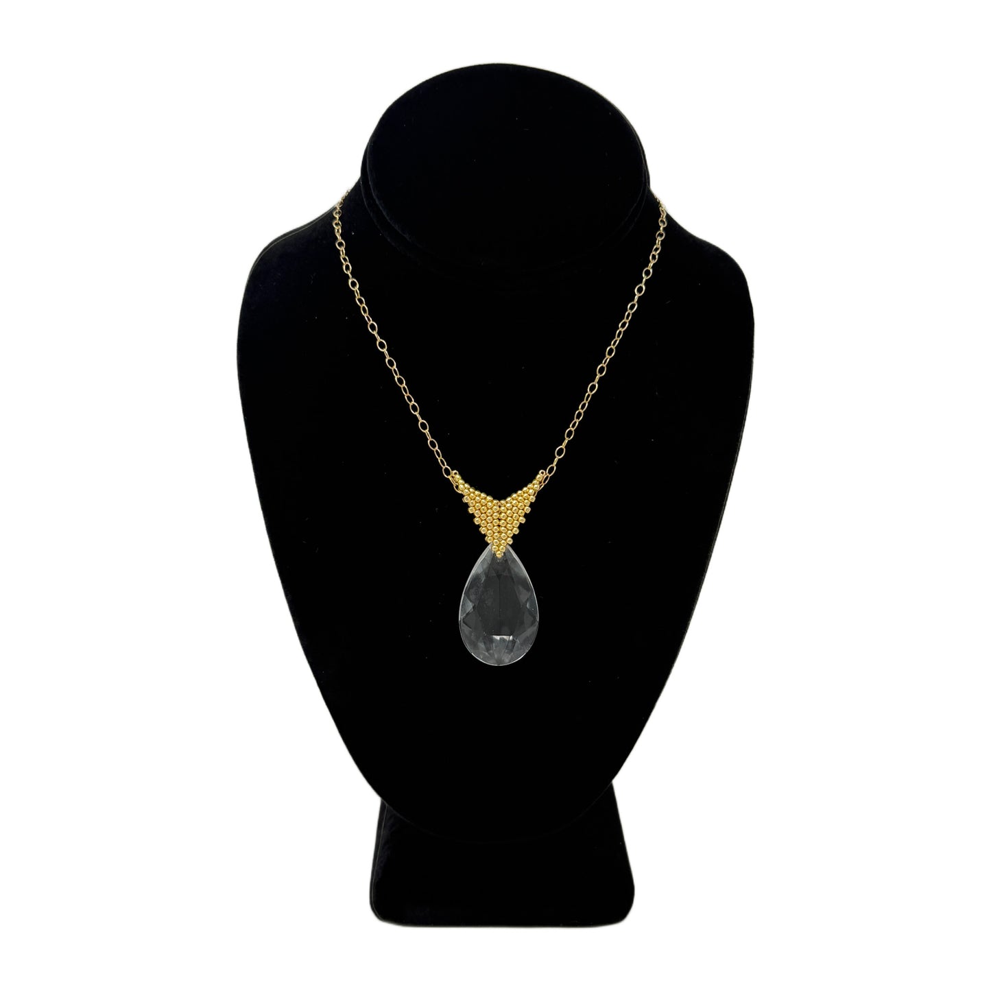 Beadsong Jewelry Chandelier Teardrop Necklace, Gold Small