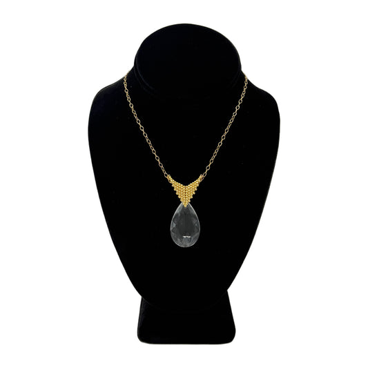 Beadsong Jewelry Chandelier Teardrop Necklace, Gold Small