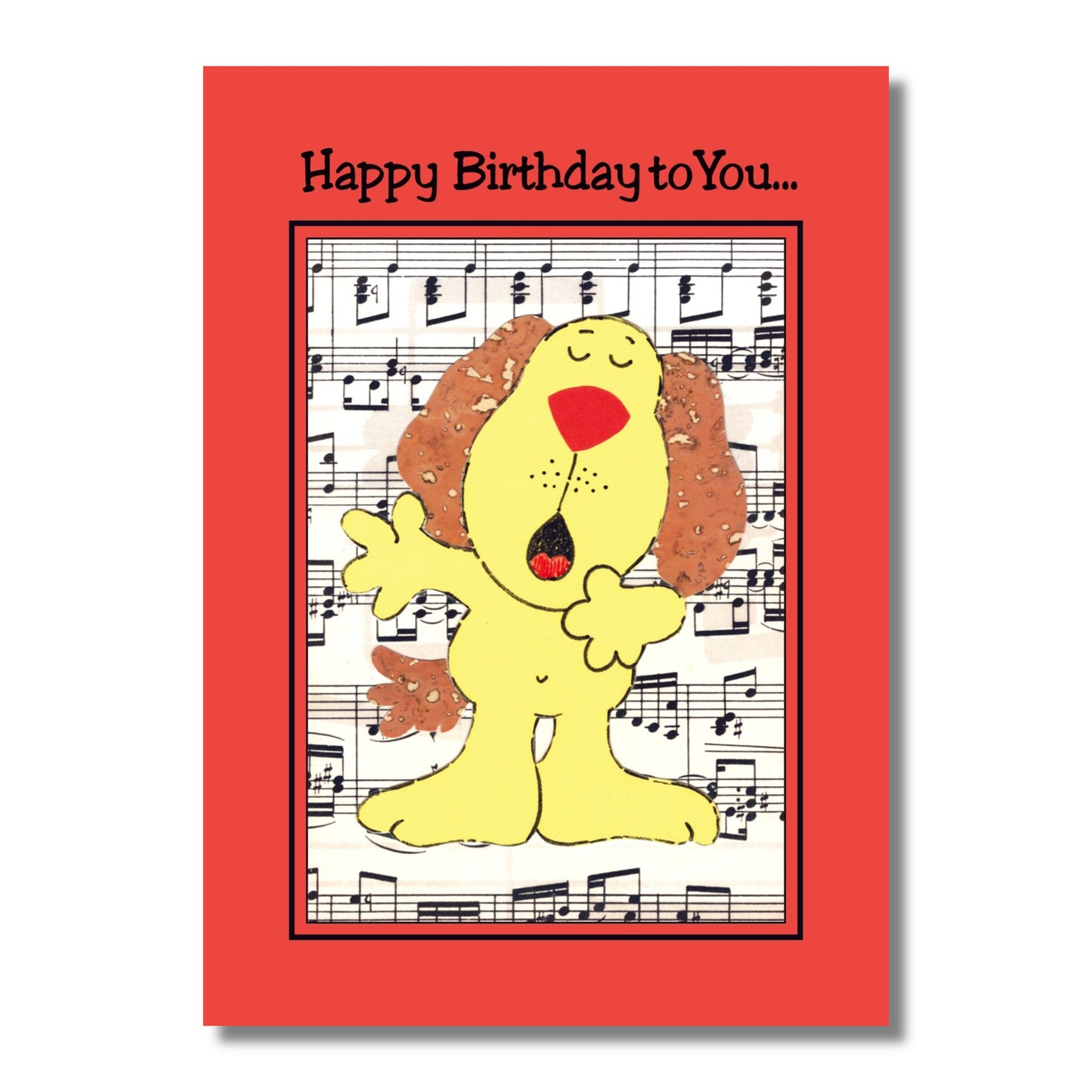Birthday Card — Singing Dog on Score