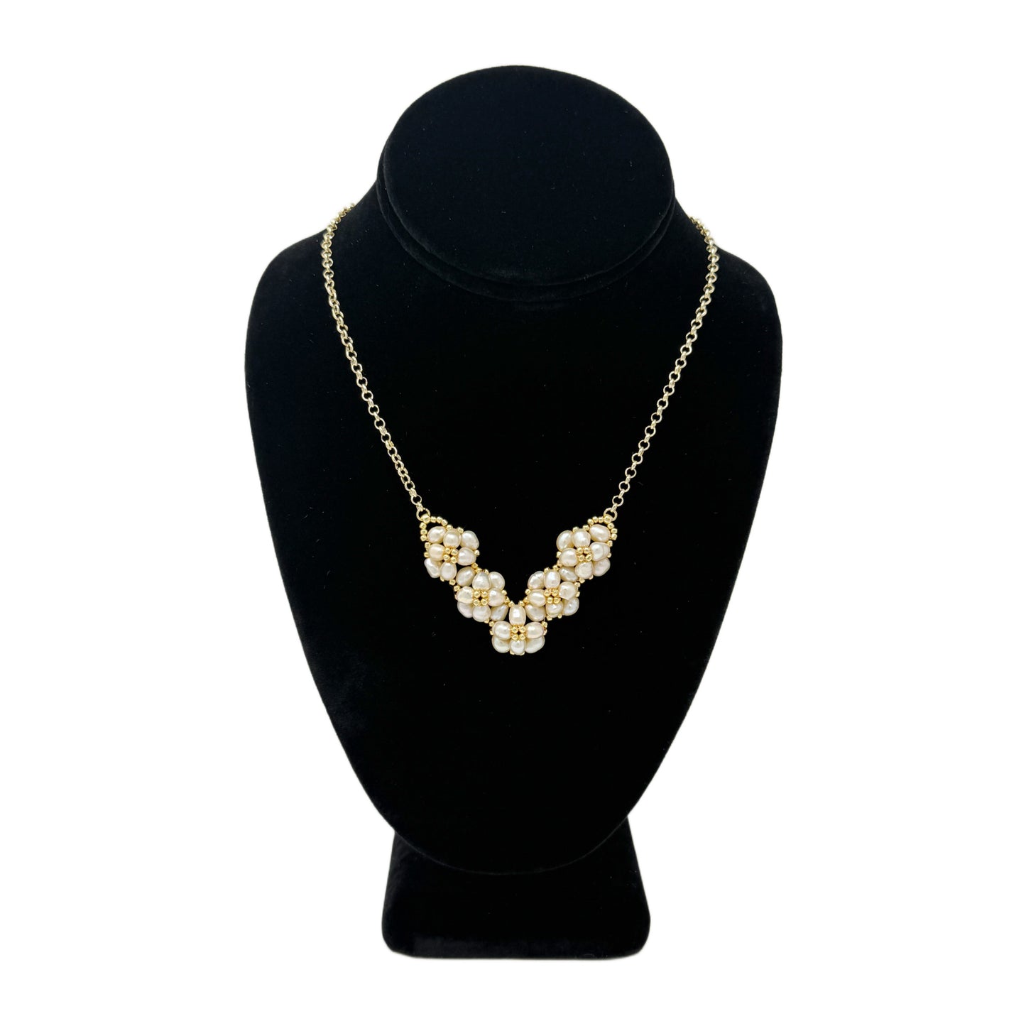Beadsong Jewelry Garland Necklace, Oblong Pearl