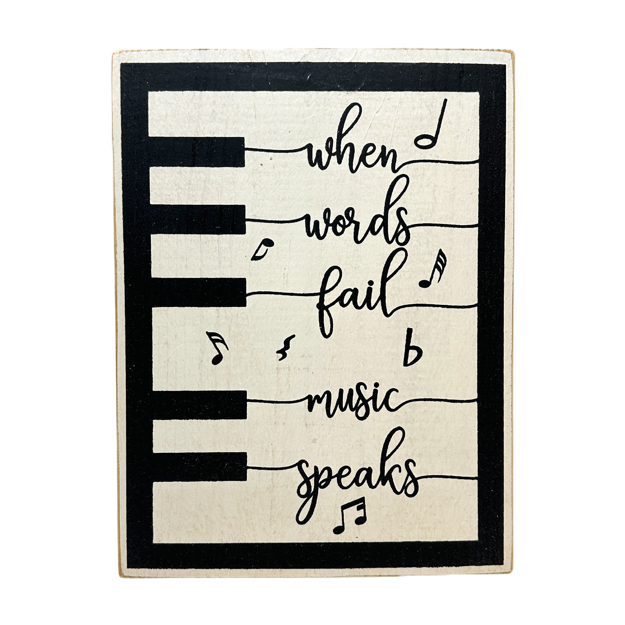 Music Problem Sign When Words Fail, Music Speaks Decorative Sign – The Symphony Store