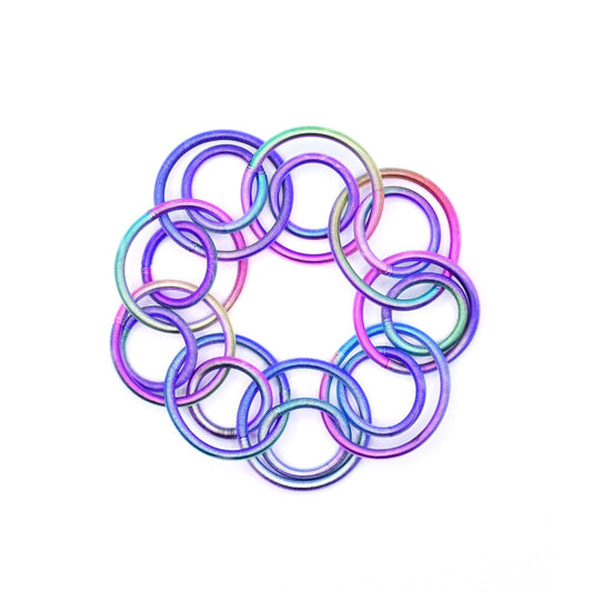 Piano Wire Large Loops Bracelet, Multicolor