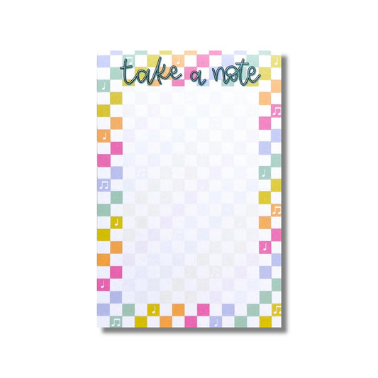 Take a Note Rainbow Checkerboard Notepad