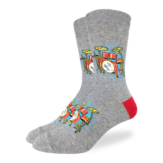 Drum Set Men's Socks, Gray
