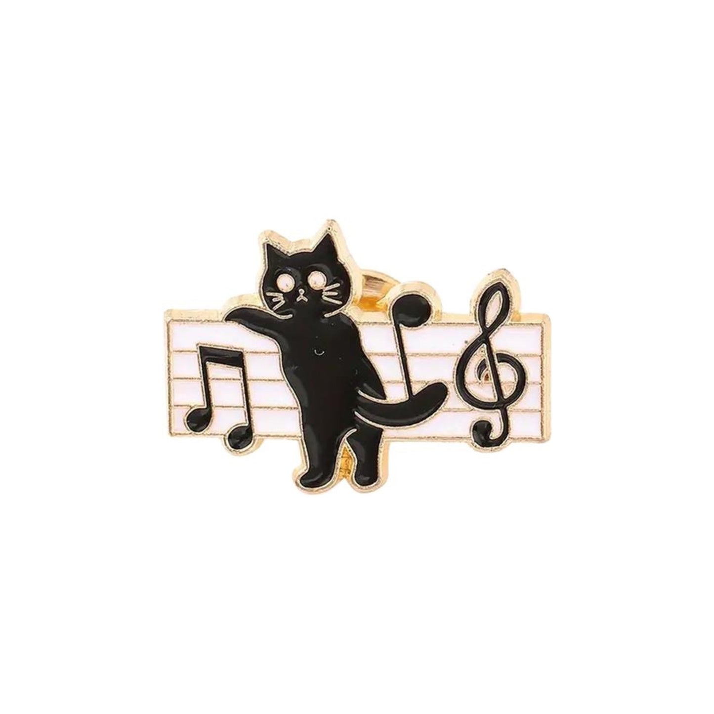 Cat on the Staff Pin