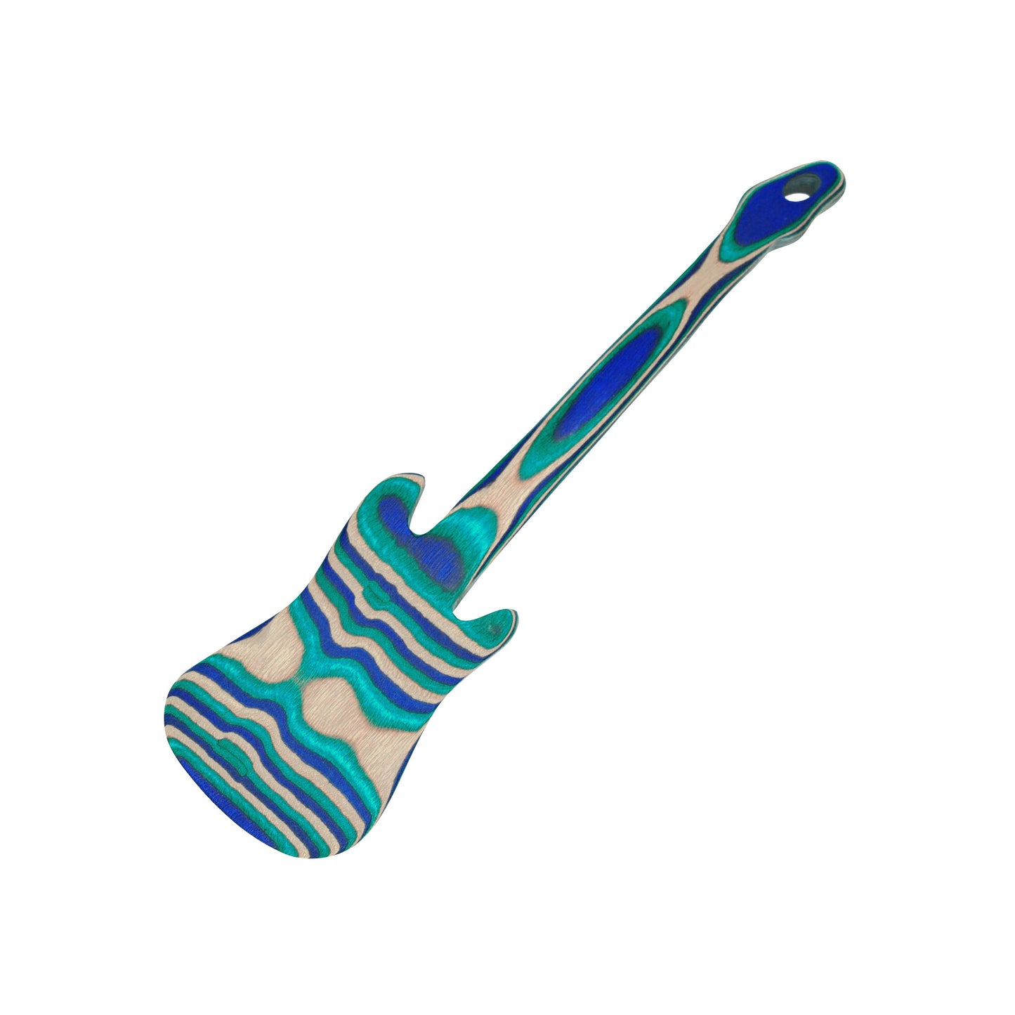 Guitar Pakka Wood Spatula, Peacock