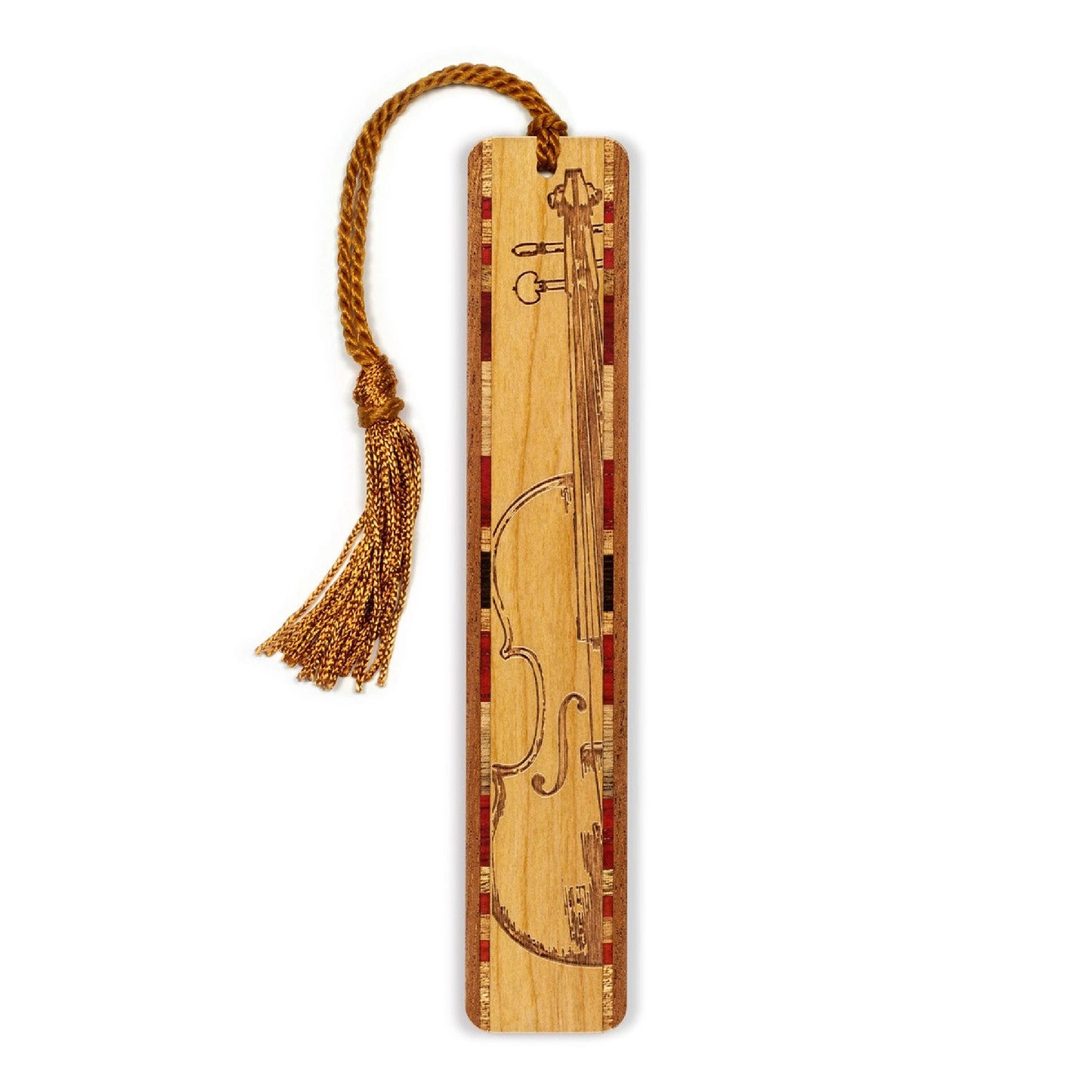 Violin Wooden Bookmark, Engraved