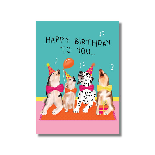 Birthday Card — Howling Dogs