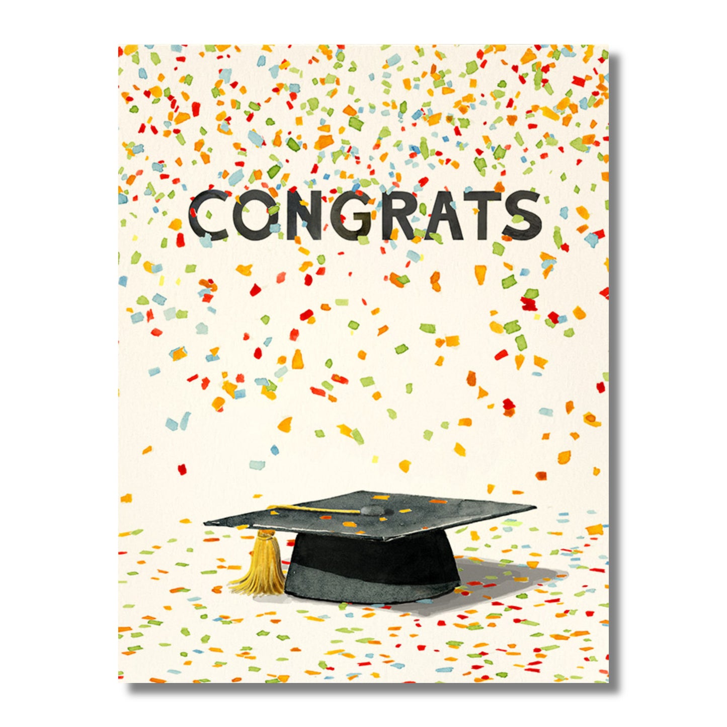 Graduation Card — Cap with Confetti