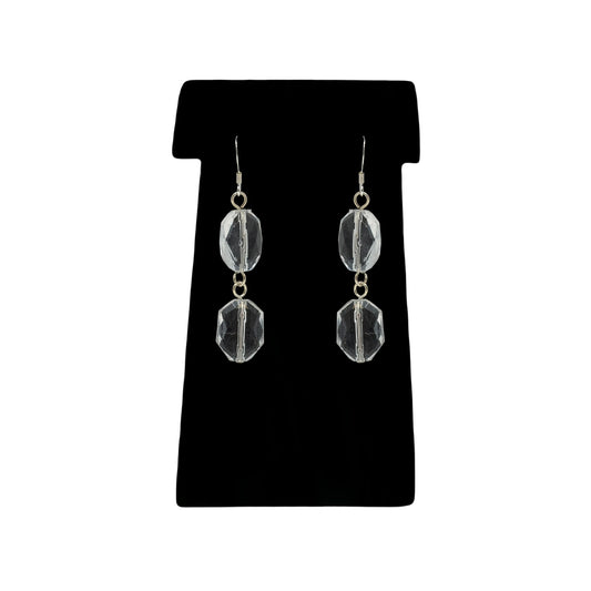 Beadsong Jewelry Chandelier Double Drop Earrings, Silver