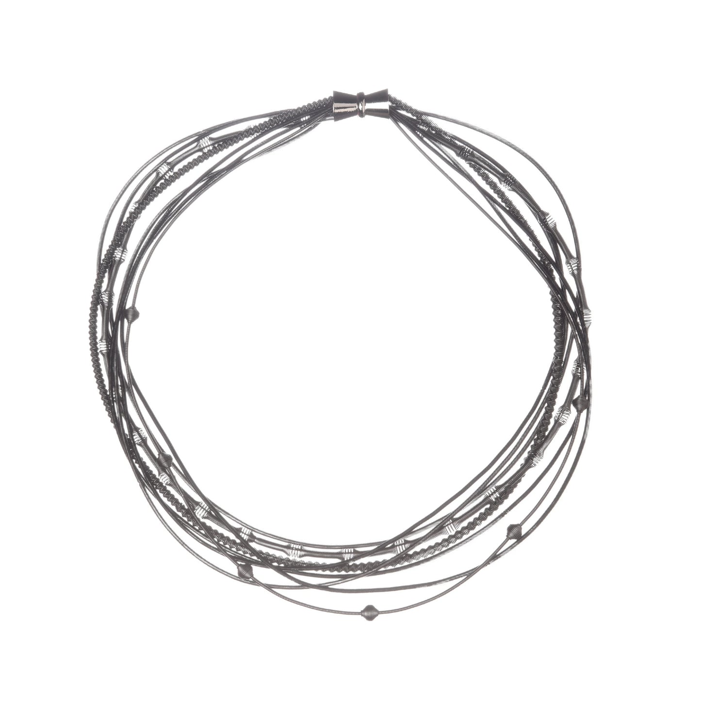 Piano Wire Necklace with Textured Strands