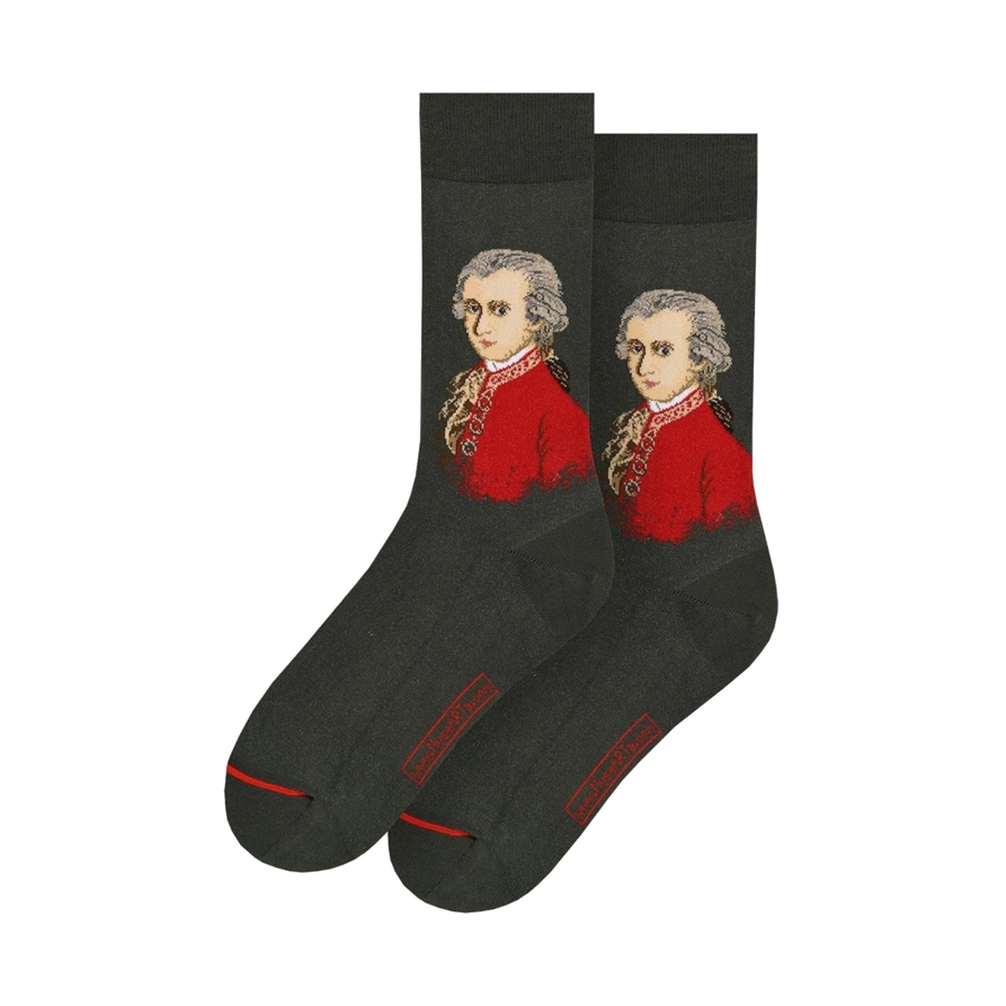 Mozart Portrait Men’s Socks, Green