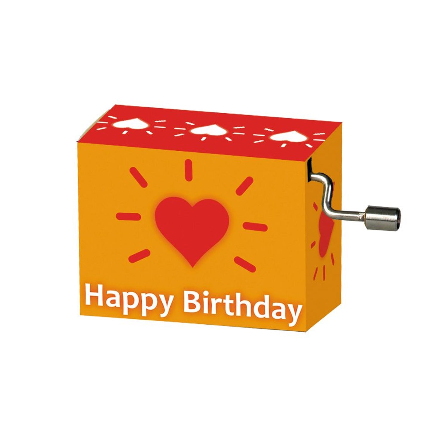 Happy Birthday Music Box, Orange with Heart
