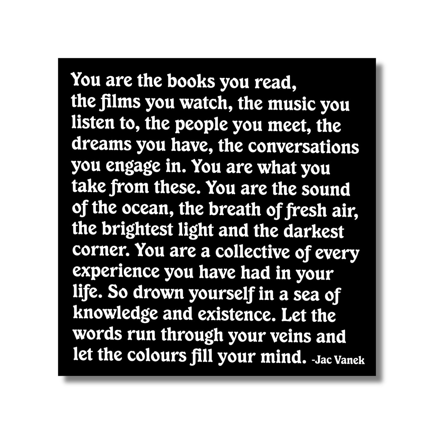 Inspiration Card — You are the books you read . . .