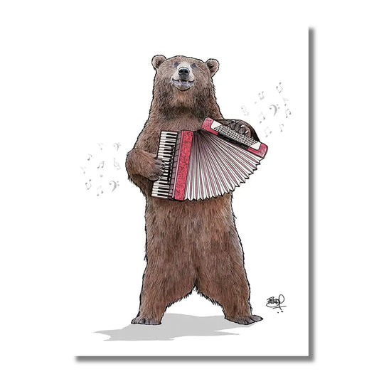 Blank Card — Bear Playing the Accordion