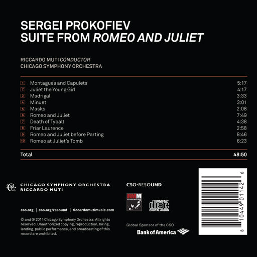 Prokofiev: Suite from Romeo & Juliet, Muti