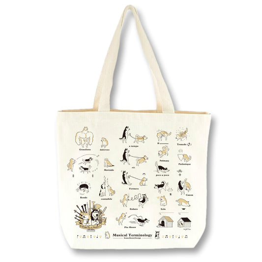 Musical Terminology Dogs Tote Bag, Color