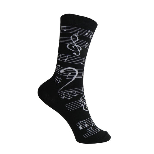 Music Staff Women's Socks, Black