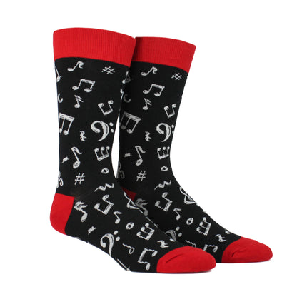 Music Notes Men’s Socks, Red
