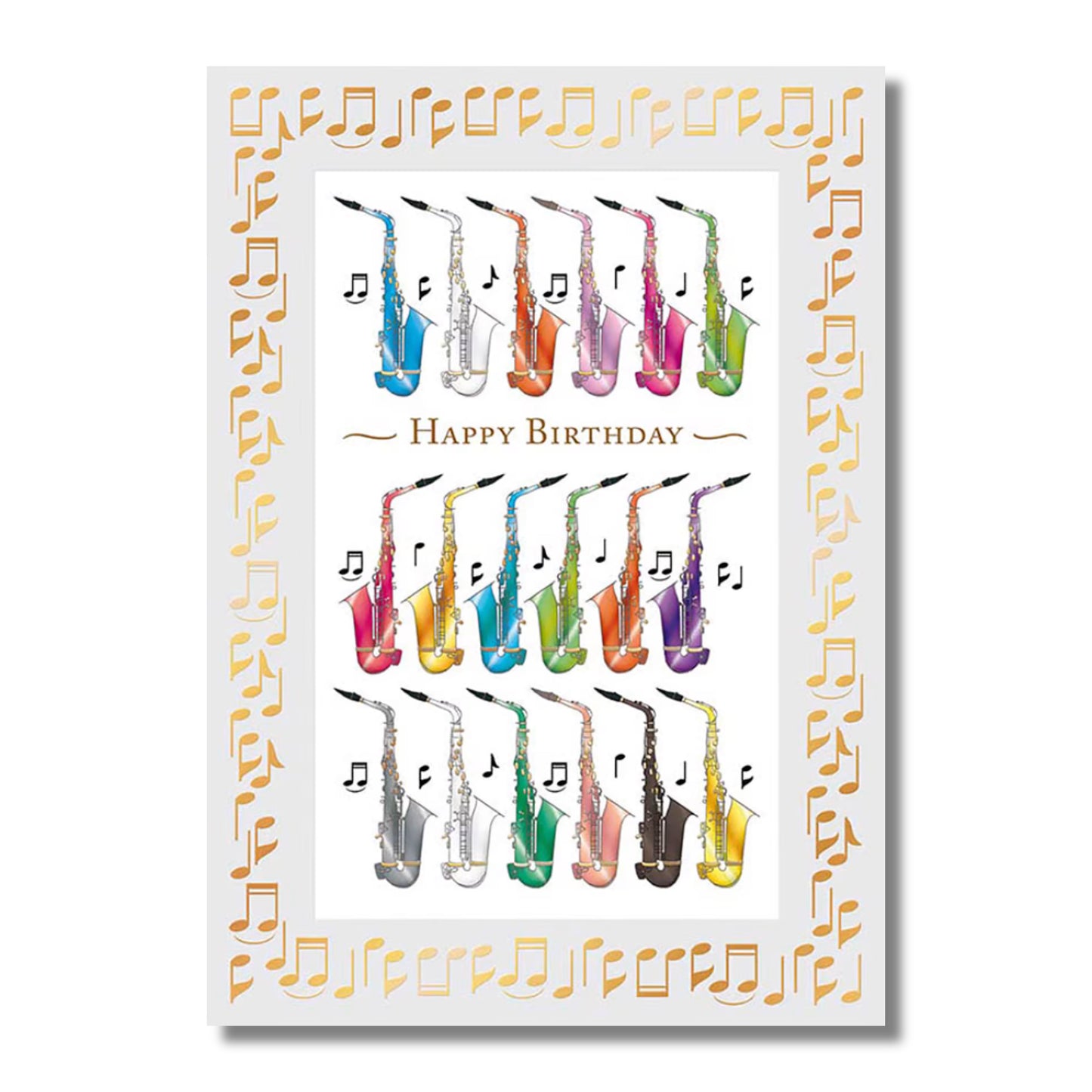 Birthday Card — Colorful Saxophones