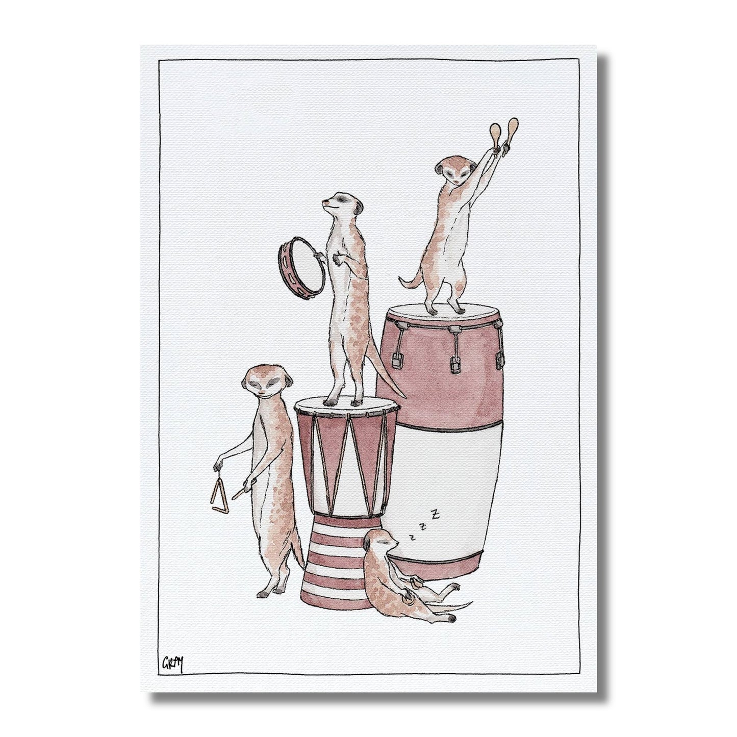 Blank Card — Meerkats Playing Percussion Instruments