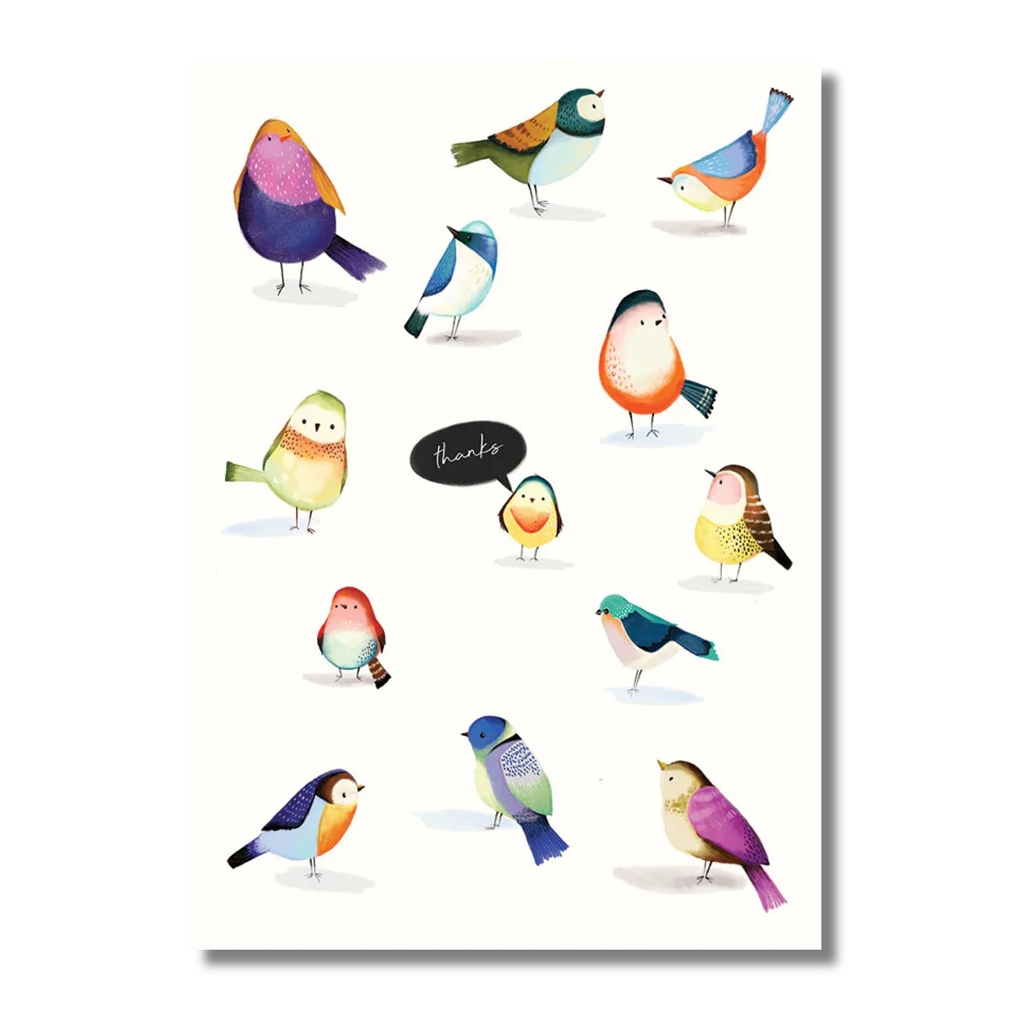Thank You Card — Colorful Birds